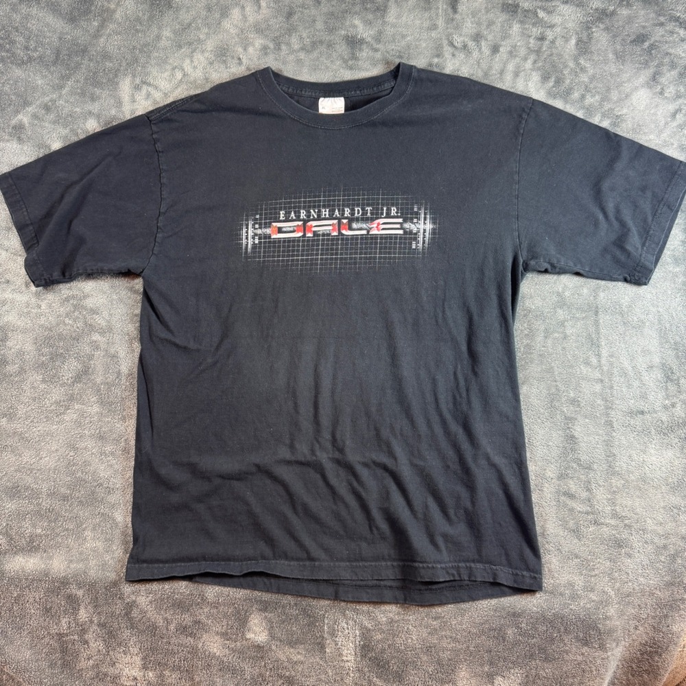 Dale Earnhardt Jr NASCAR Racing T-Shirt Mens XL Black Graphic Chase Authentics